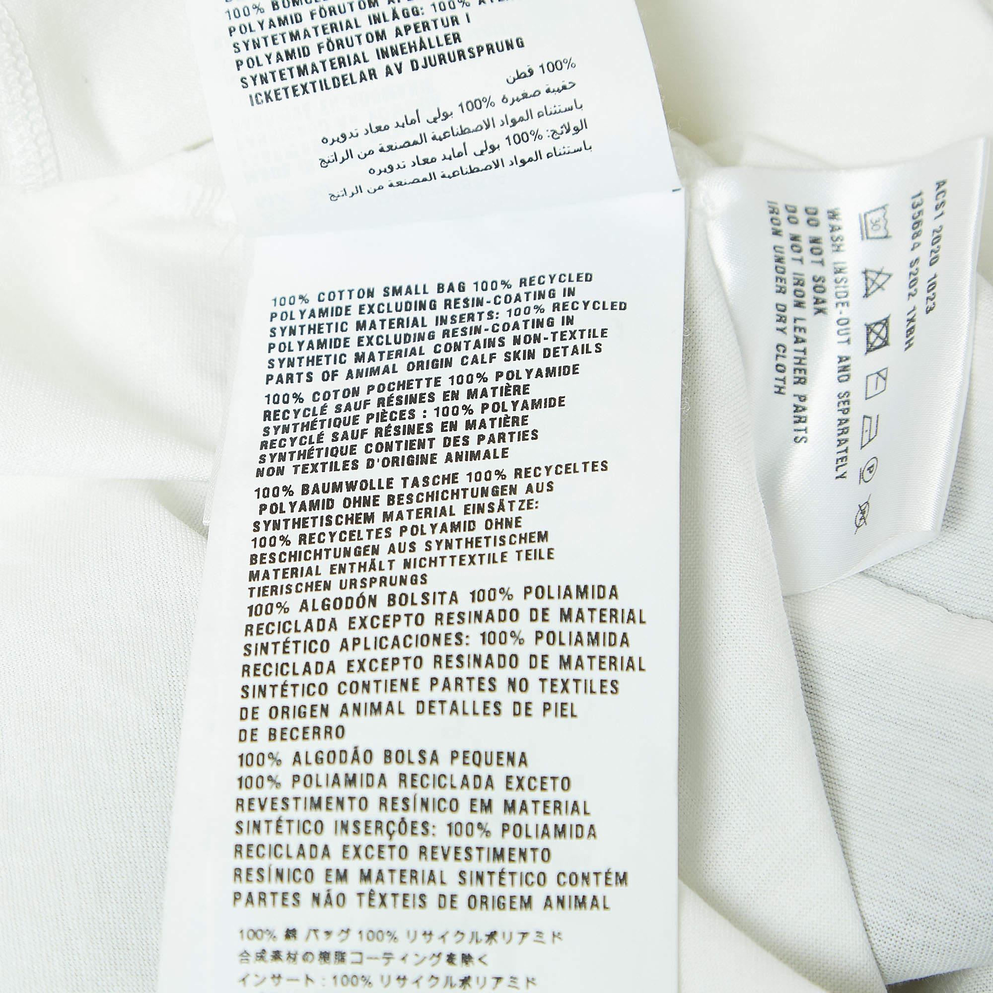 Women's Prada White Cotton Knit Re-Nylon Pouch Docking T-Shirt L