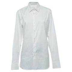 Prada White Cotton Long Sleeve Button Front Shirt M Prada White Cotton Long Sleeve Button Front Shirt M