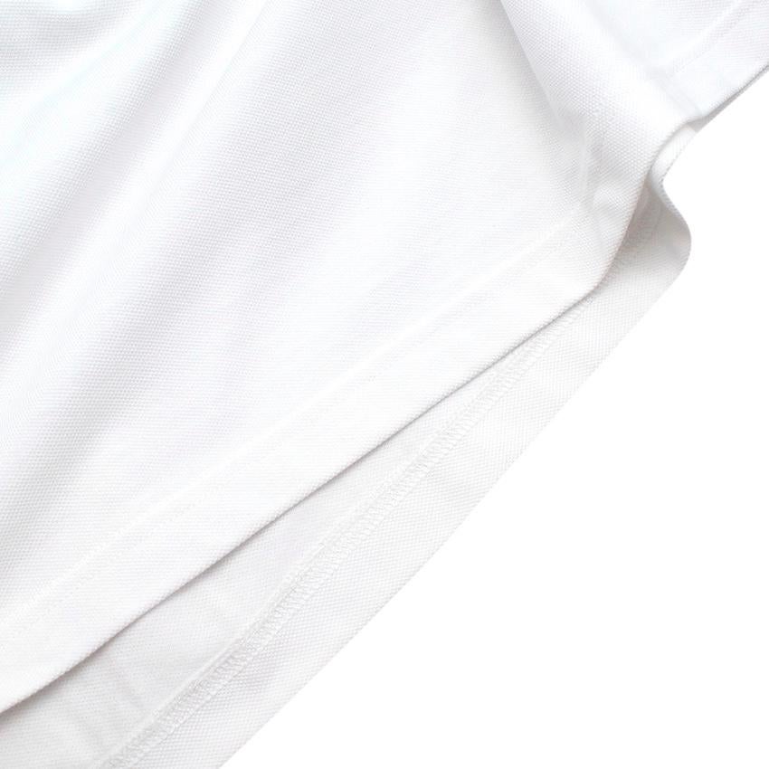 Prada White Cotton Pique Contrast Trim Polo Shirt For Sale at 1stDibs