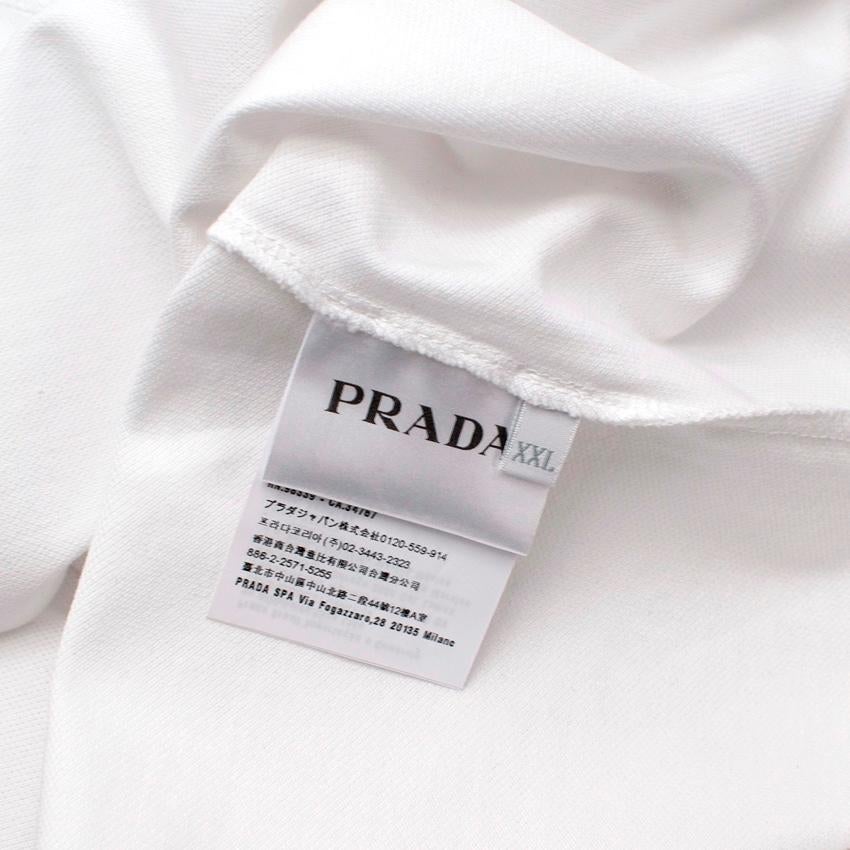 Prada White Cotton Pique Contrast Trim Polo Shirt For Sale 1