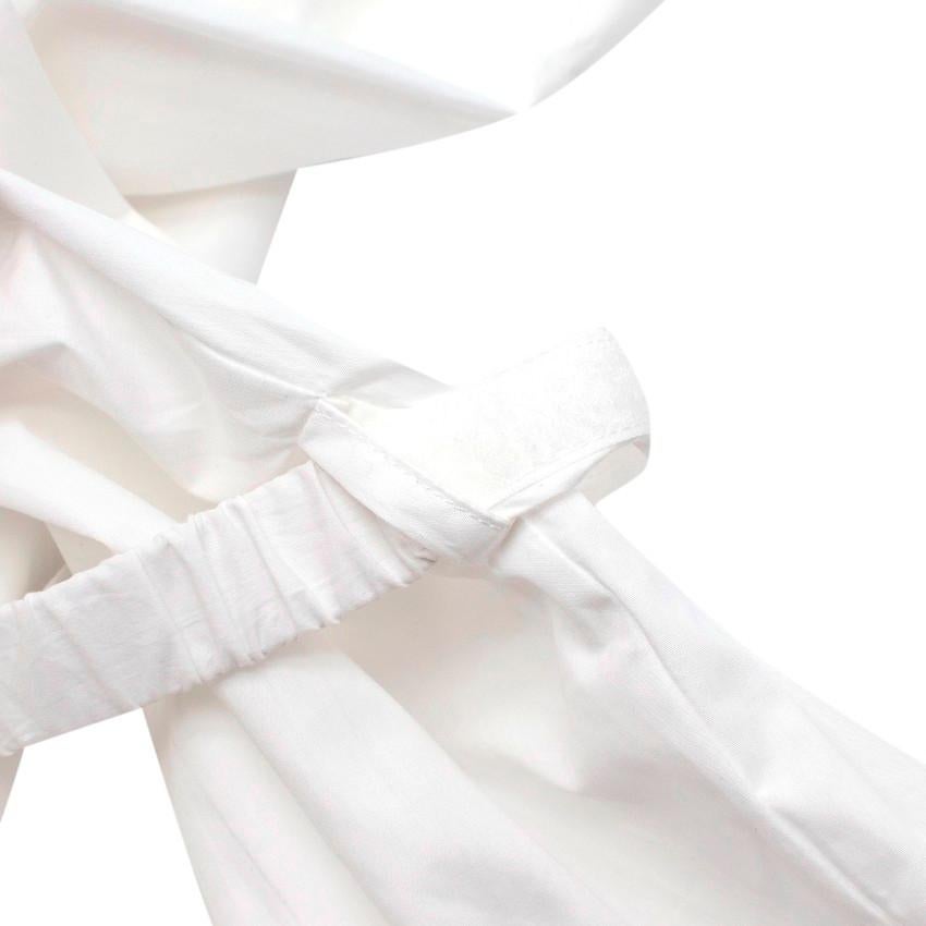 Prada White Cotton-Poplin Logo Applique Shirt For Sale 1