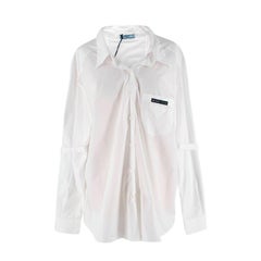 Prada White Cotton-Poplin Logo Applique Shirt