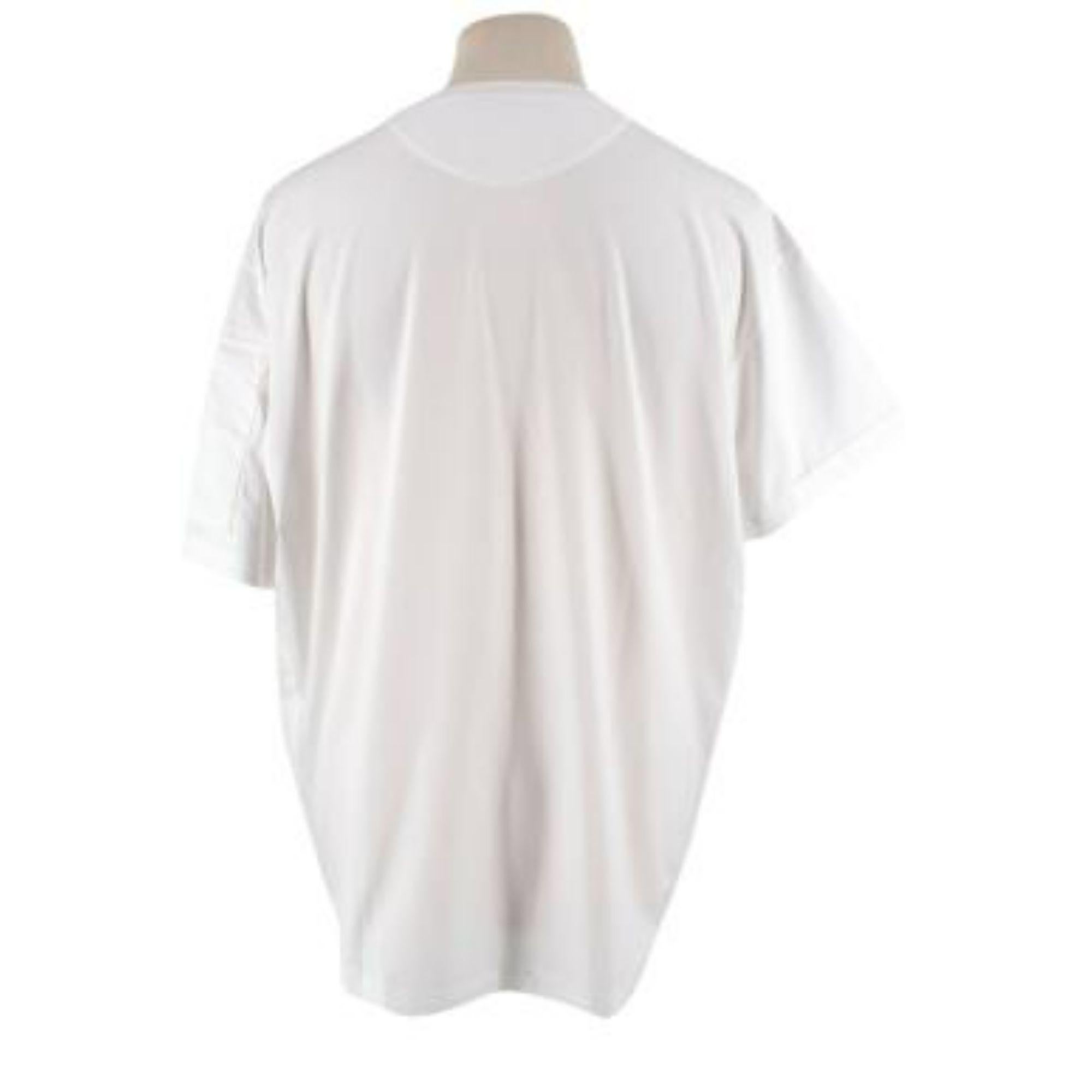 Women's or Men's Prada White Cotton T-shirt with Nylon Pocket For Sale