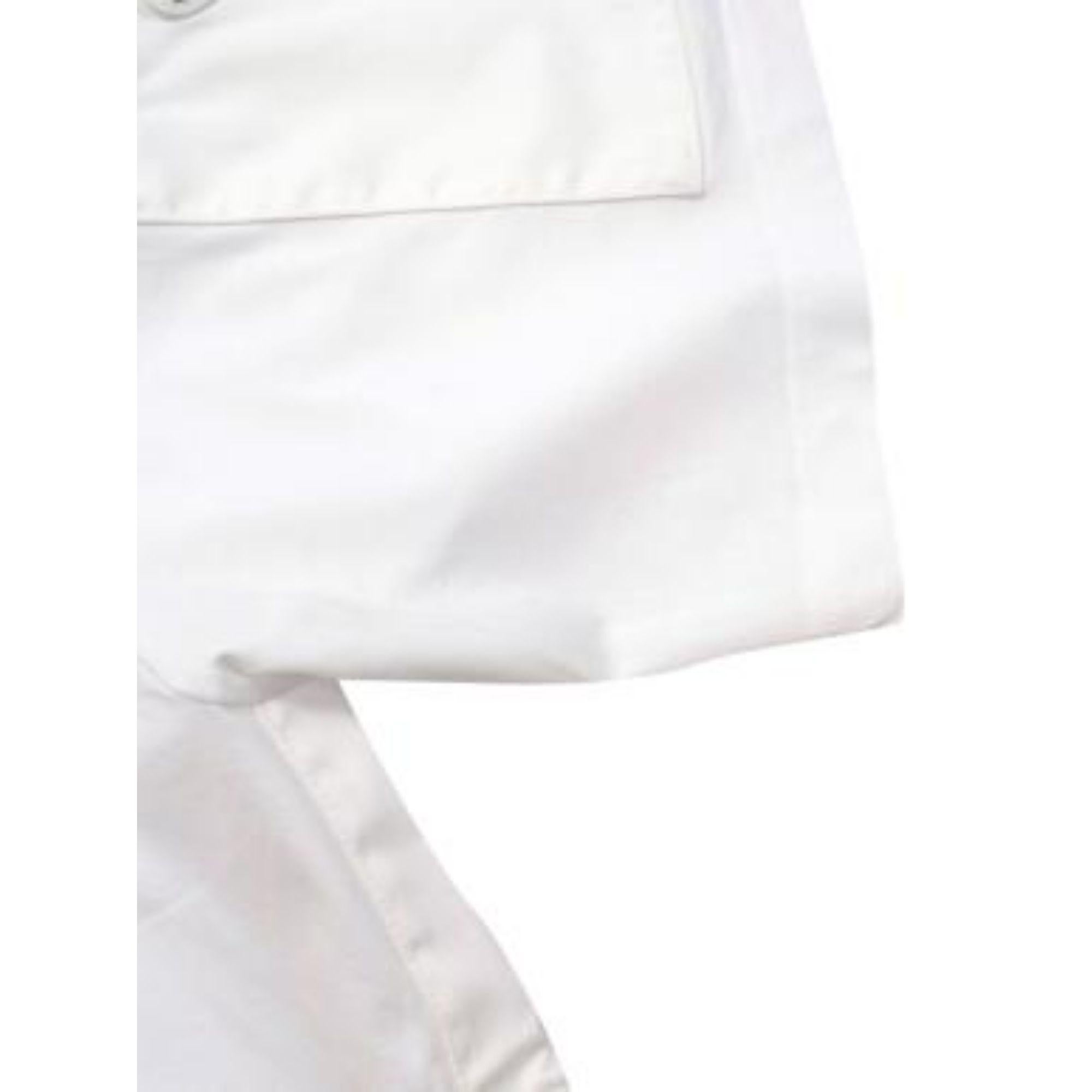 Prada White Cotton T-shirt with Nylon Pocket For Sale 5