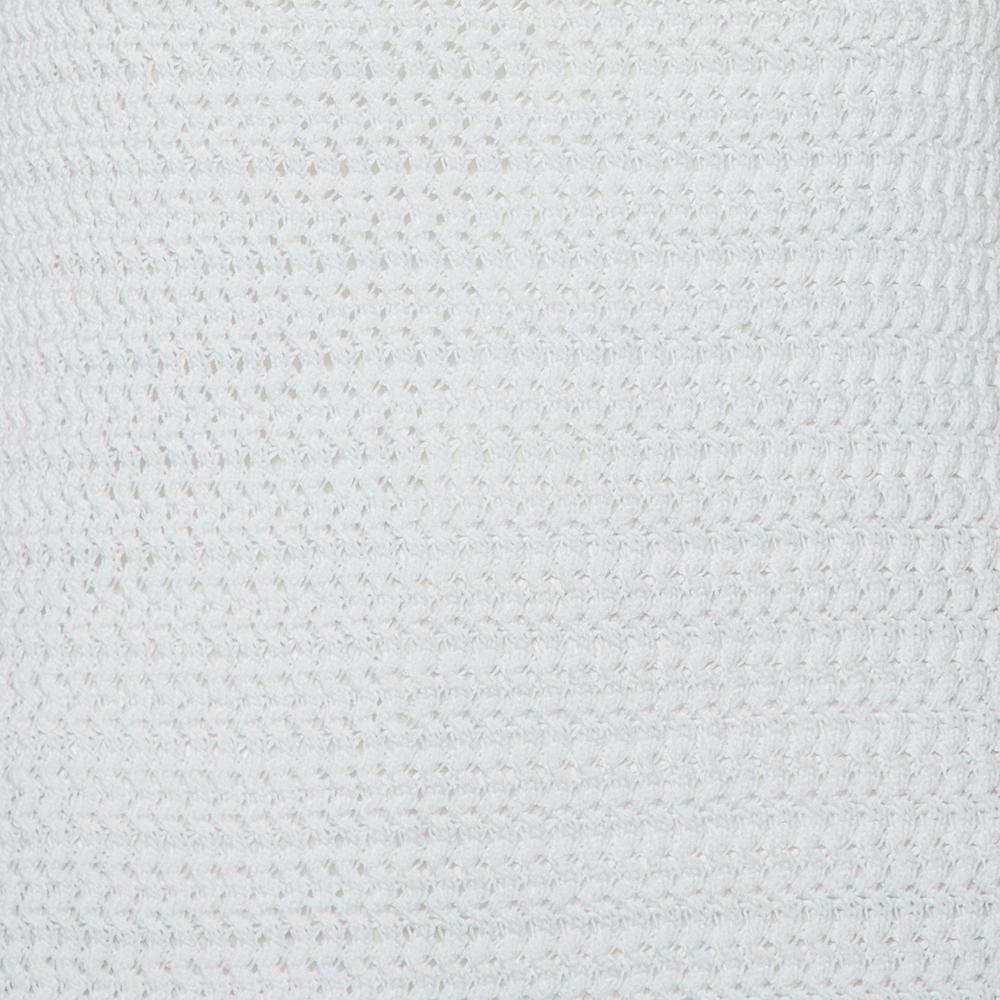 Prada White Crochet Sleeveless Mini Dress M In Excellent Condition In Dubai, Al Qouz 2