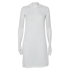 Prada White Crochet Sleeveless Mini Dress M