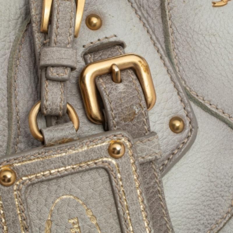 Prada White Deerskin Leather, Croco and Lizard Trim Patchwork Cervo Bowler Bag For Sale 1