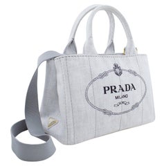Prada White Denim Tote