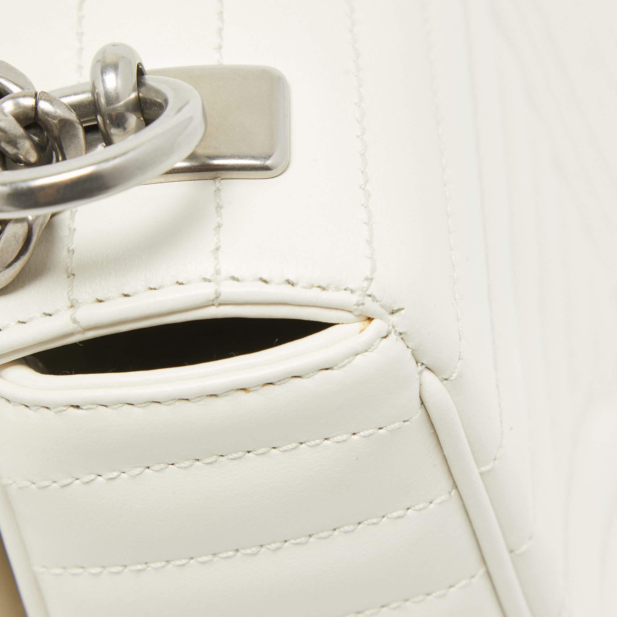 Prada White Diagramme Leather Flap Crossbody Bag 7