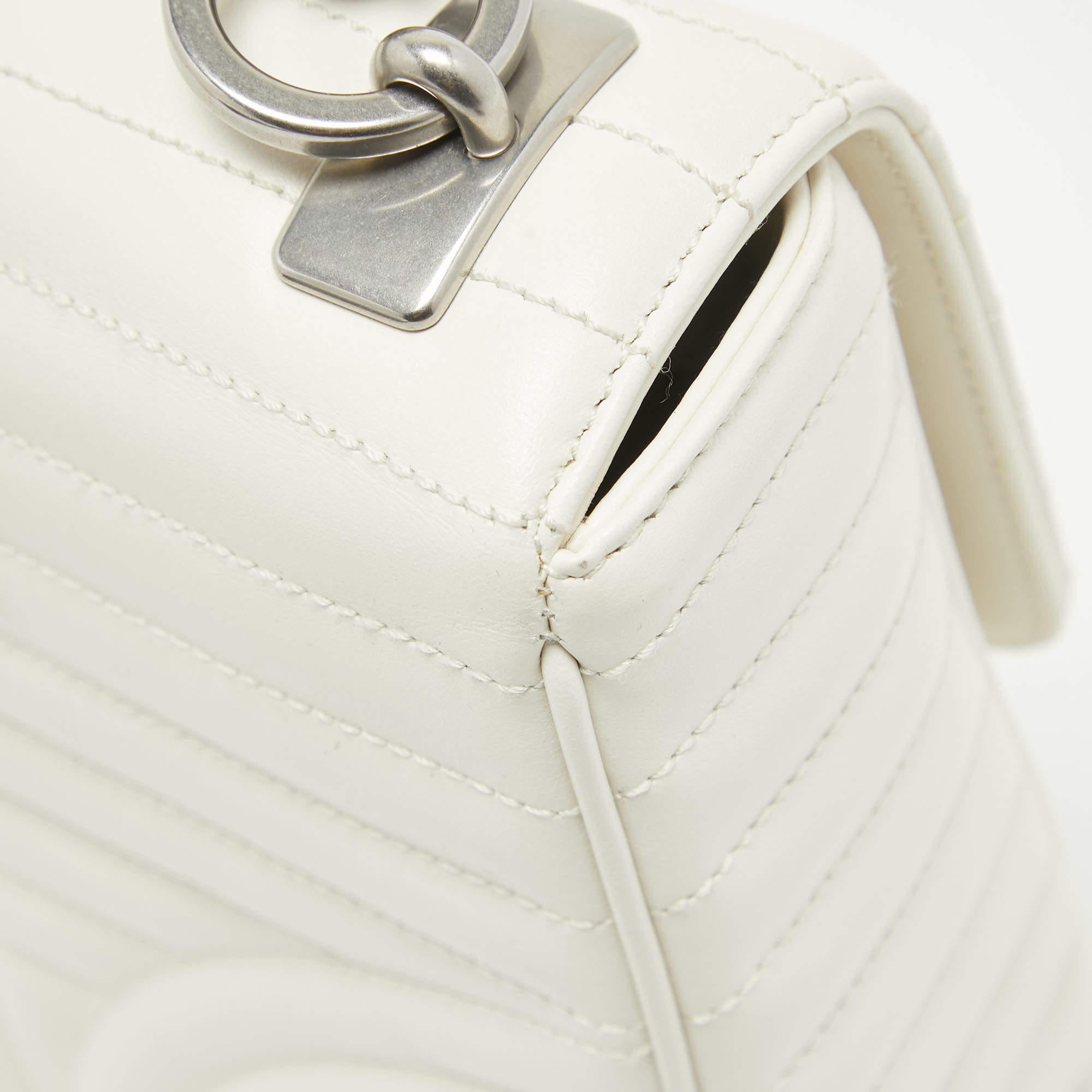 Prada White Diagramme Leather Flap Crossbody Bag 8