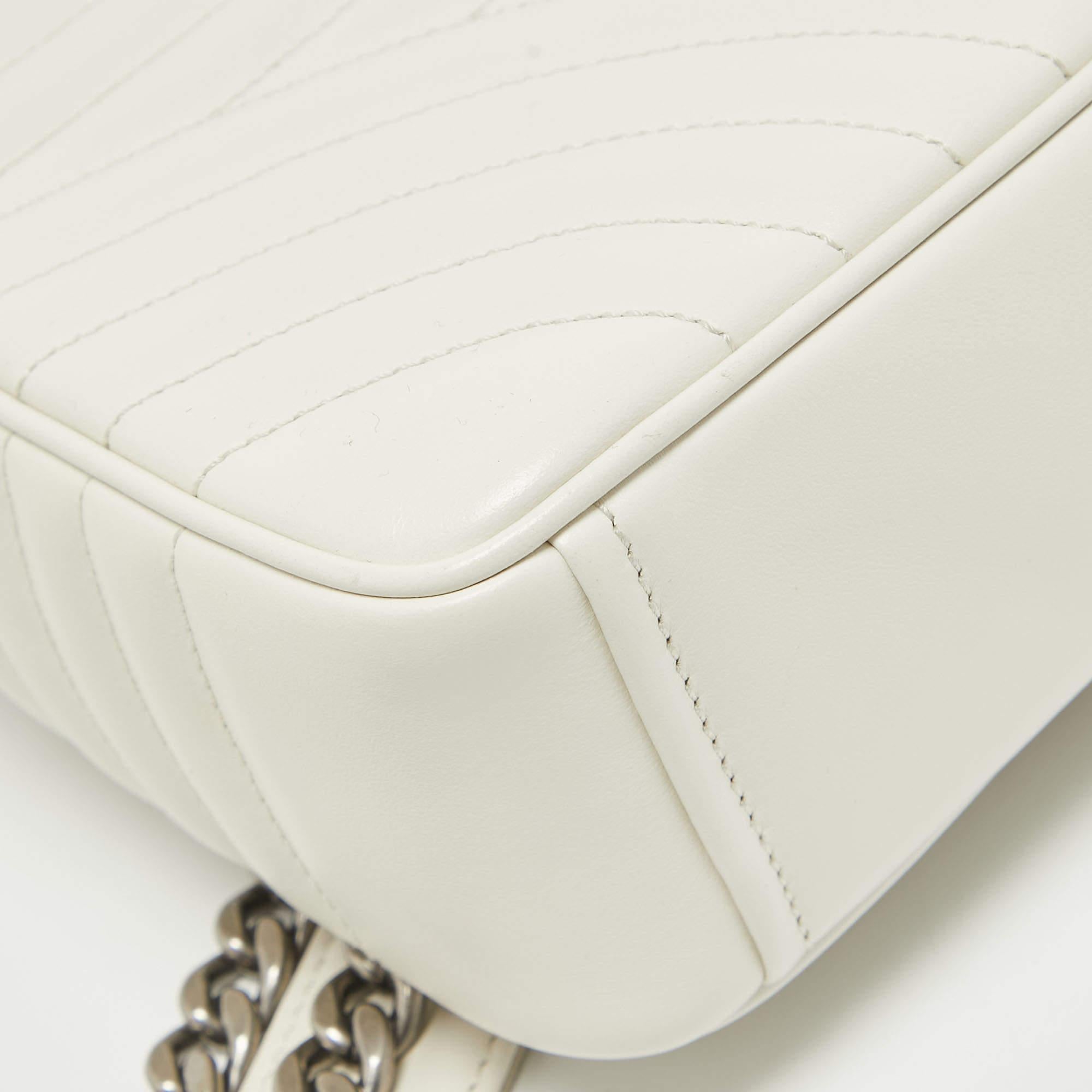 Prada White Diagramme Leather Flap Crossbody Bag 9