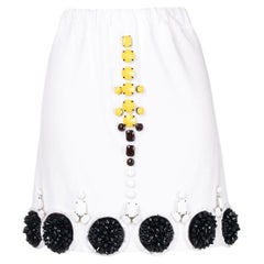 Prada White Embellished Skirt
