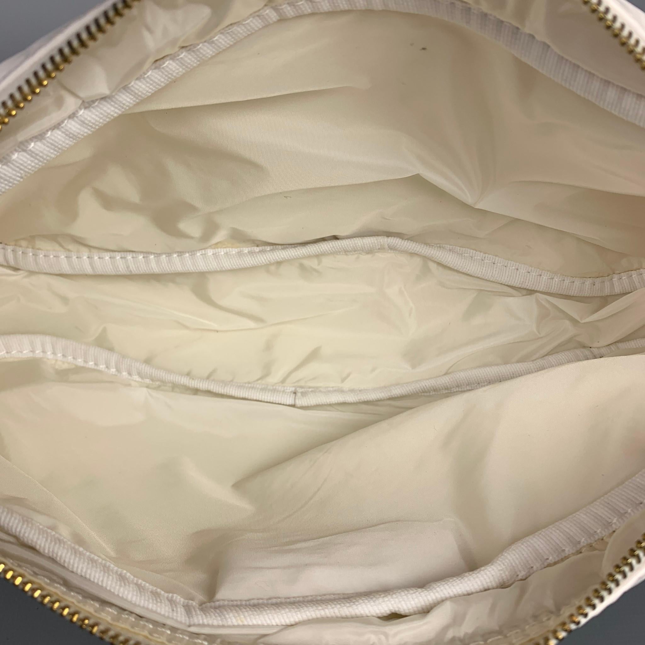 PRADA White Faux Patent Leather Pouch In Good Condition In San Francisco, CA