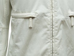 Prada White Fox Fur-Trimmed Down Jacket w/ Belt Bag