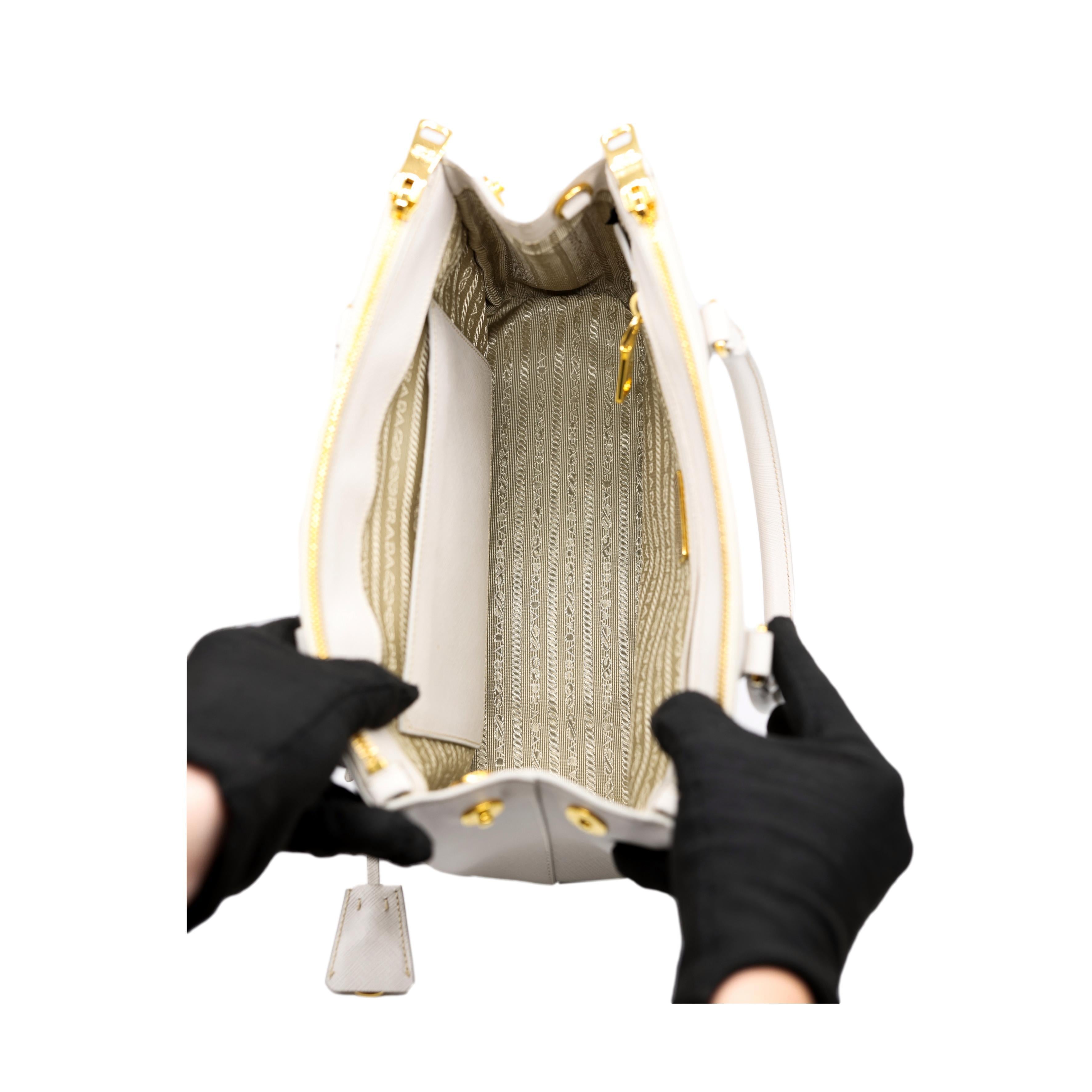 Prada White Galleria Saffiano Leather Medium Top Handle Shoulder Bag, 2020. 4