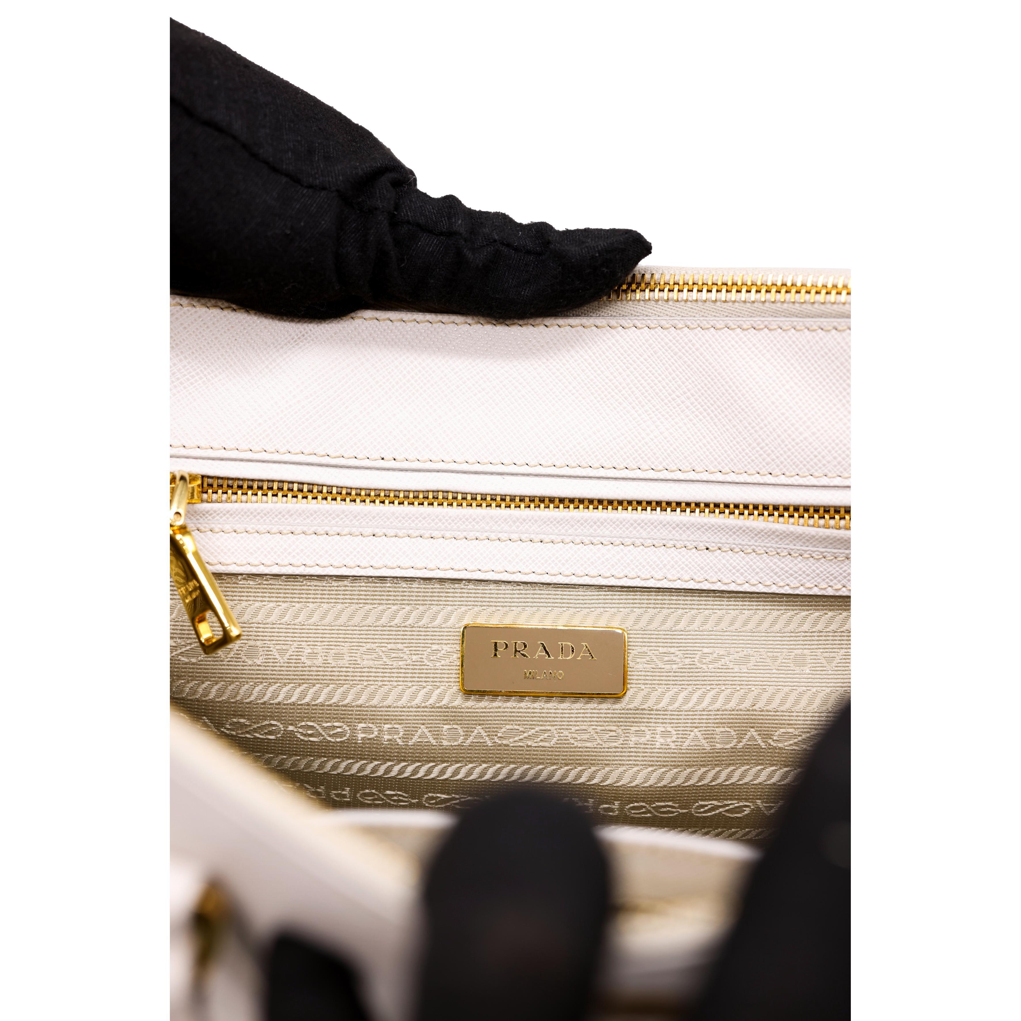 Prada White Galleria Saffiano Leather Medium Top Handle Shoulder Bag, 2020. 5