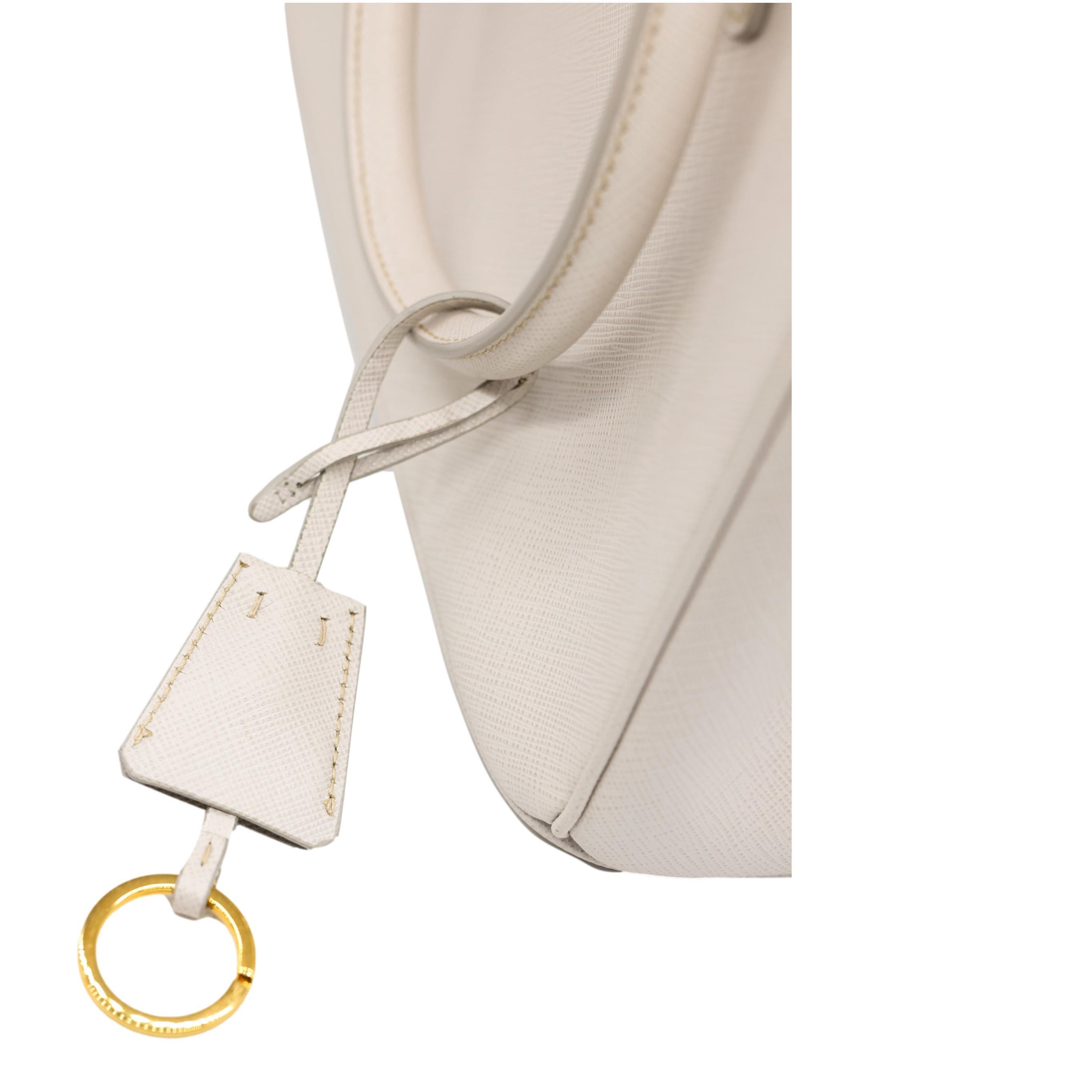 Prada White Galleria Saffiano Leather Medium Top Handle Shoulder Bag, 2020. 7