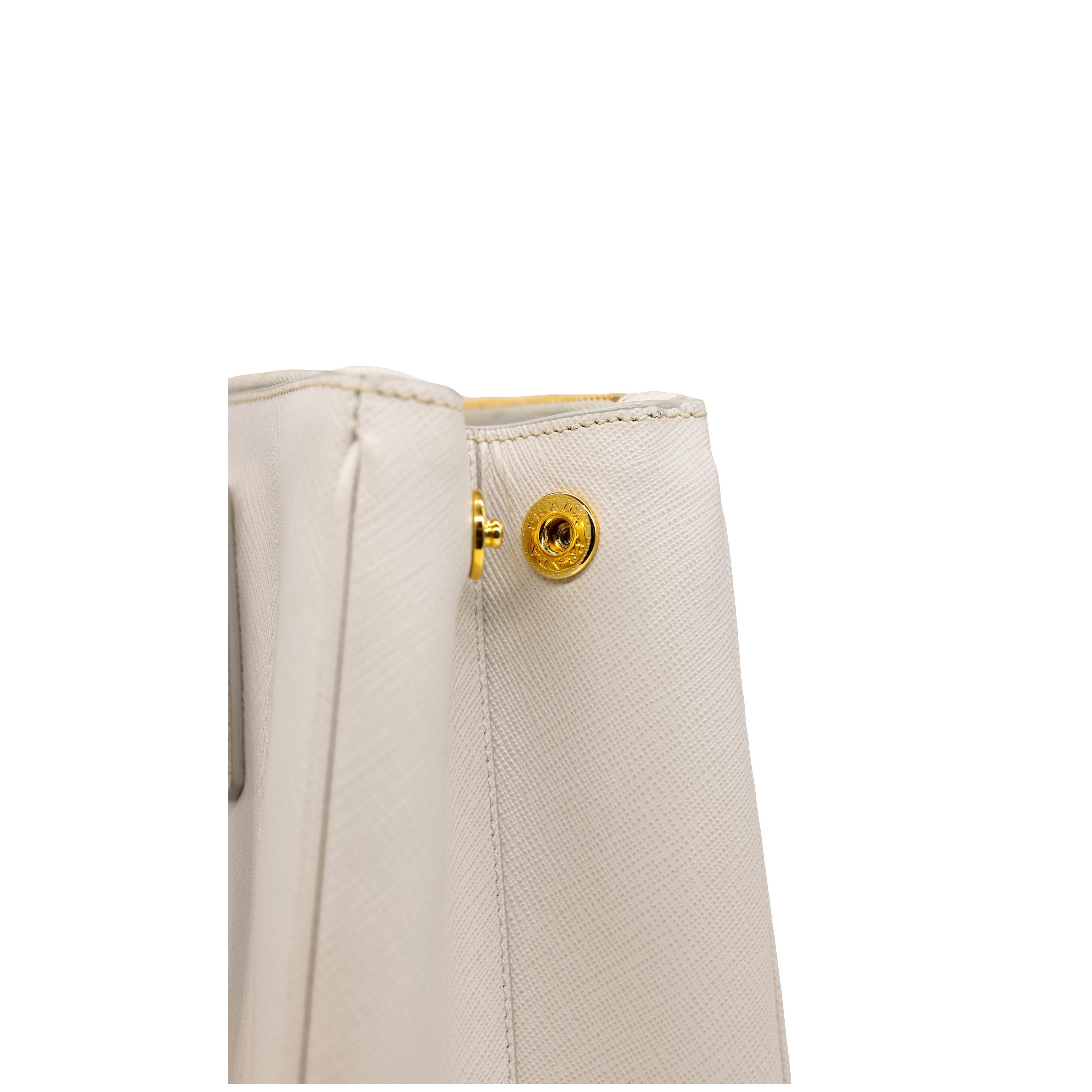 Prada White Galleria Saffiano Leather Medium Top Handle Shoulder Bag, 2020. 8