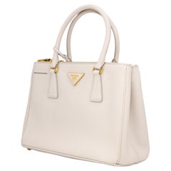 Prada White Galleria Saffiano Leather Medium Top Handle Shoulder Bag, 2020.