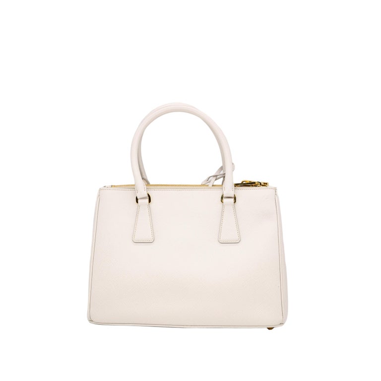 Prada Medium Galleria Saffiano Leather Bag in White