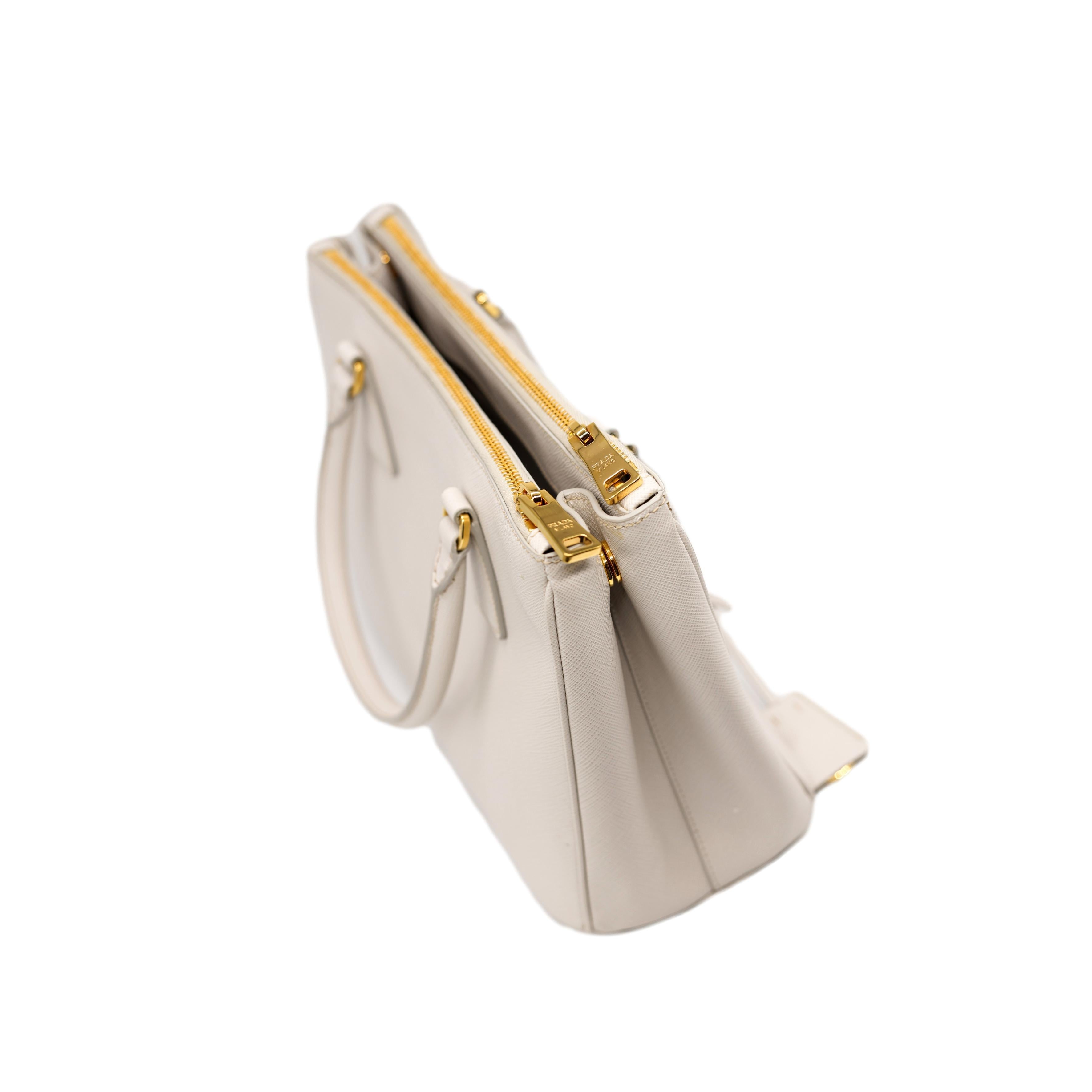 Prada White Galleria Saffiano Leather Medium Top Handle Shoulder Bag, 2020. 2