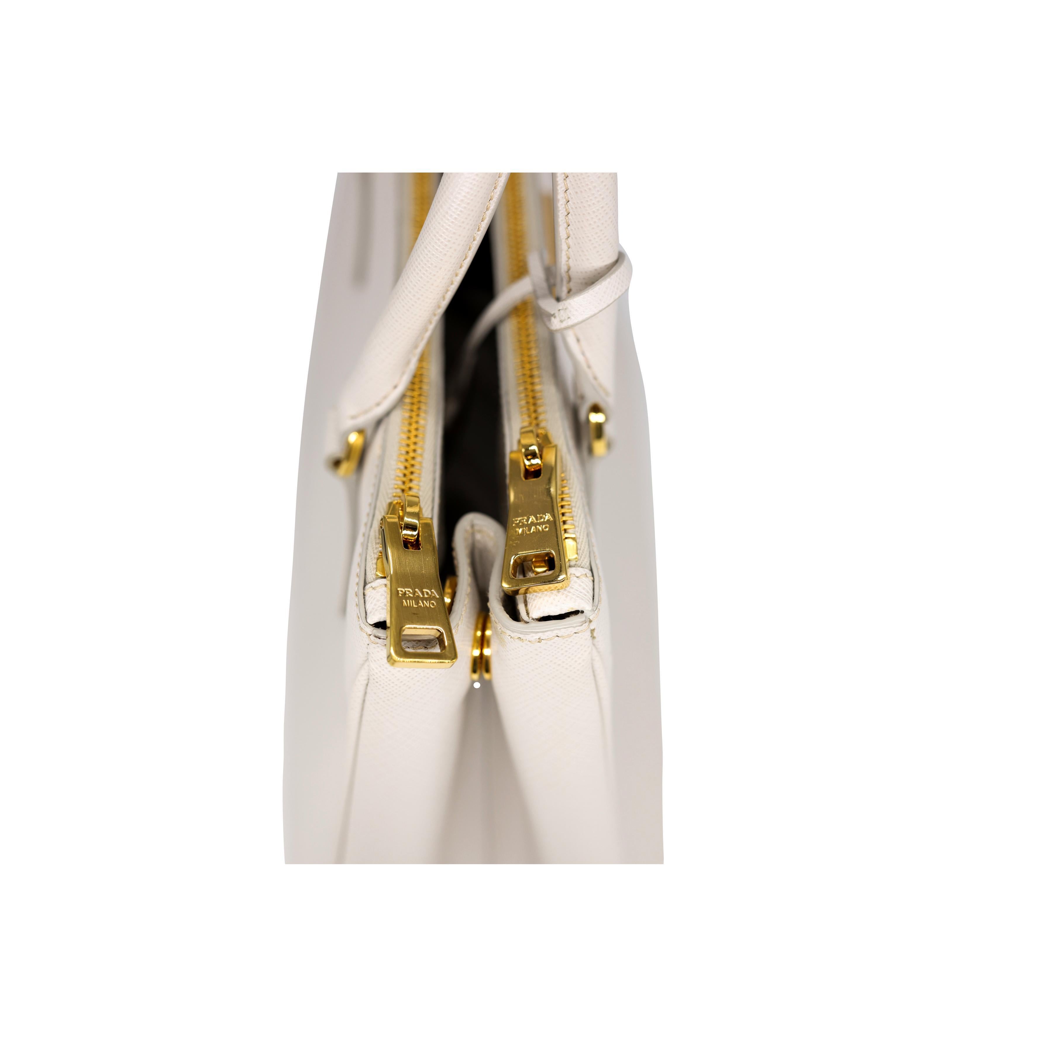 Prada White Galleria Saffiano Leather Medium Top Handle Shoulder Bag, 2020. 3