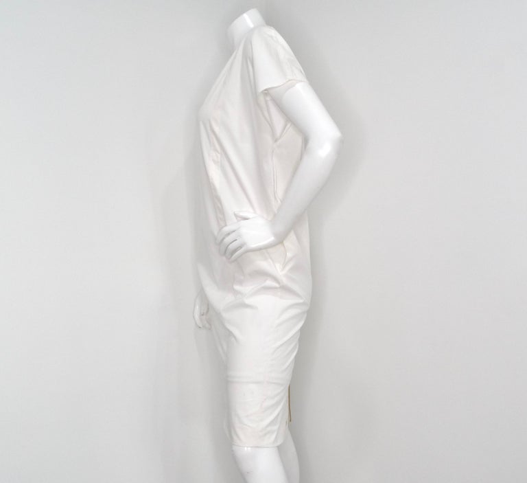 Prada White and Gold-Tone Eyelet Zip-Back Shift Dress For Sale at 1stDibs Prada White and Gold-Tone Eyelet Zip-Back Shift Dress For Sale at 1stDibs