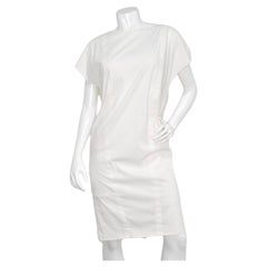 Prada - Robe droite zippée en œillets blancs et dorés