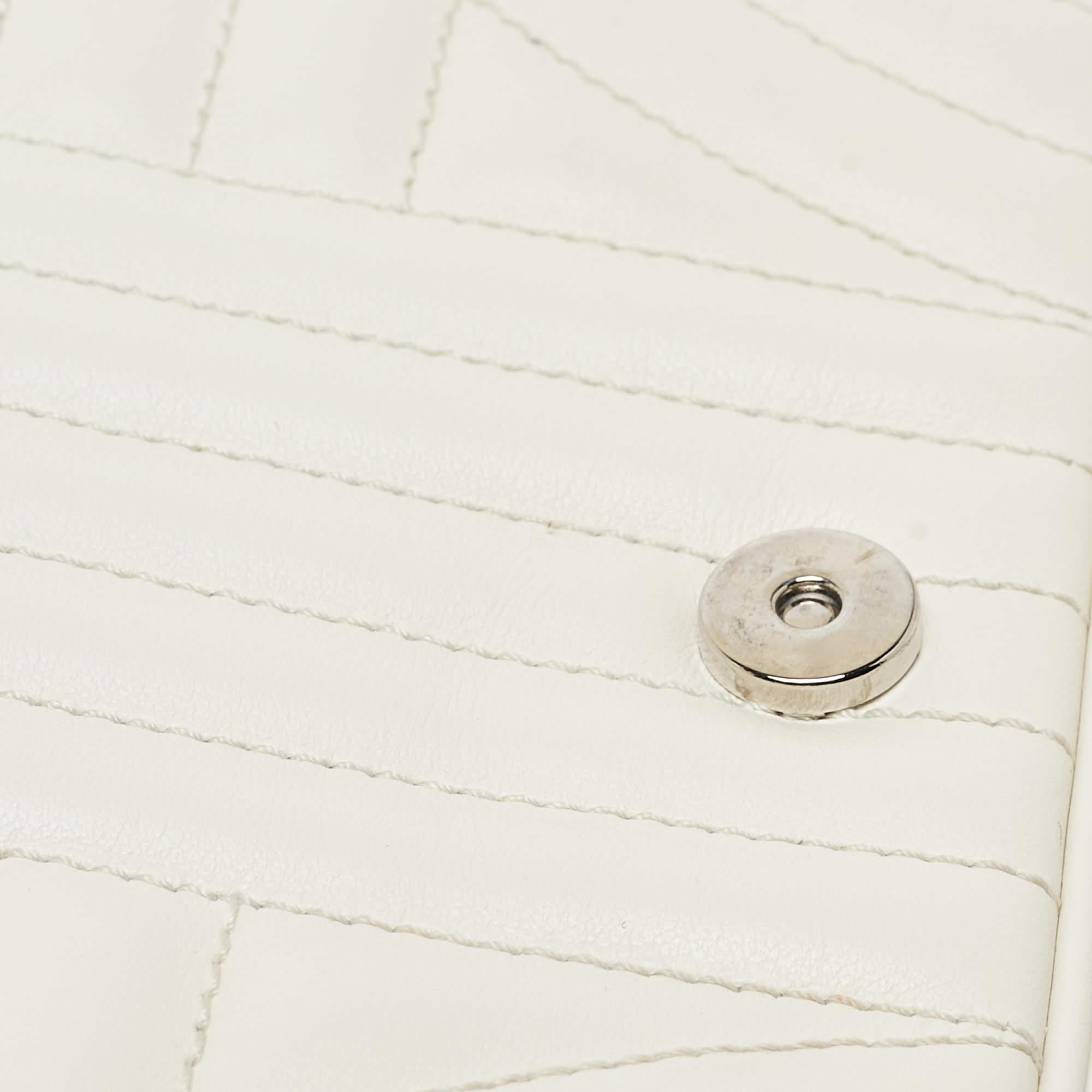 Prada White Impunture Leather Large Diagramme Shoulder Bag 3