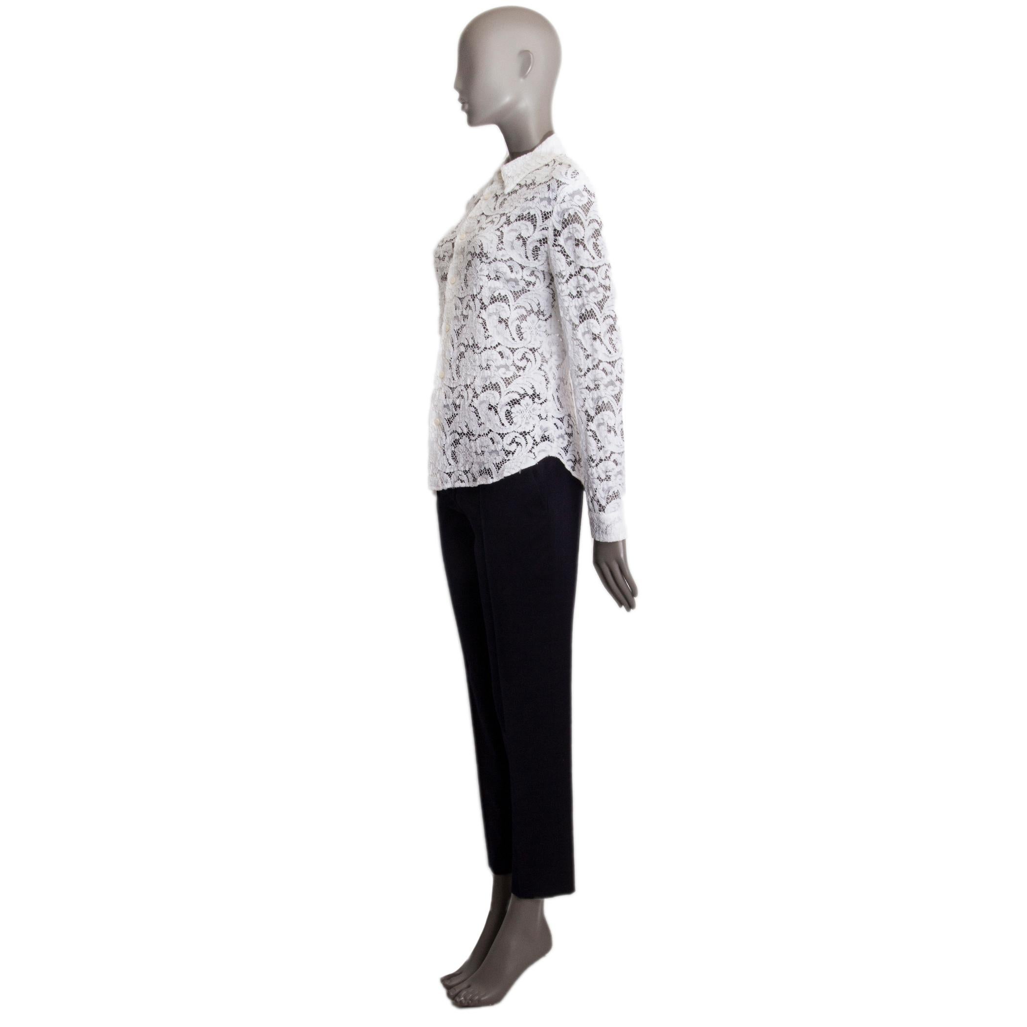 white lace button down shirt