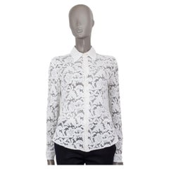 PRADA white LACE Button Up Shirt 44 L