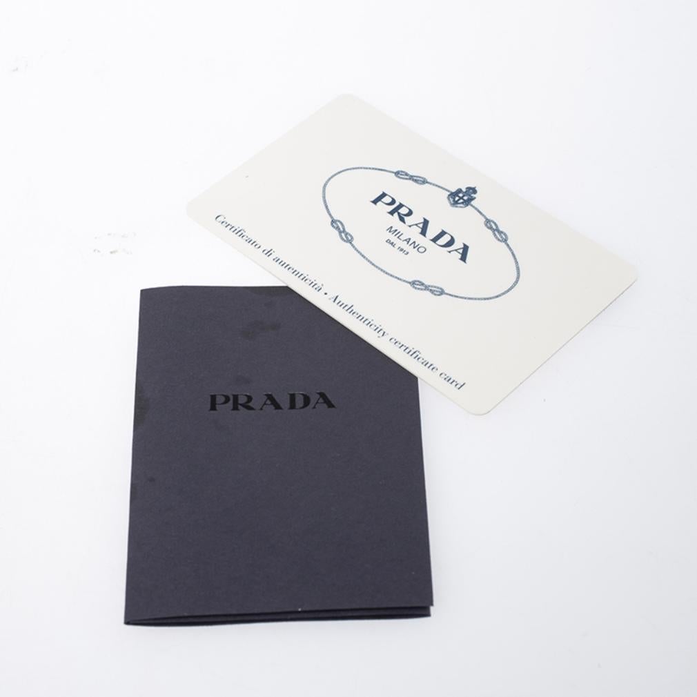 Prada White Leather and Canvas Shoulder Bag 6