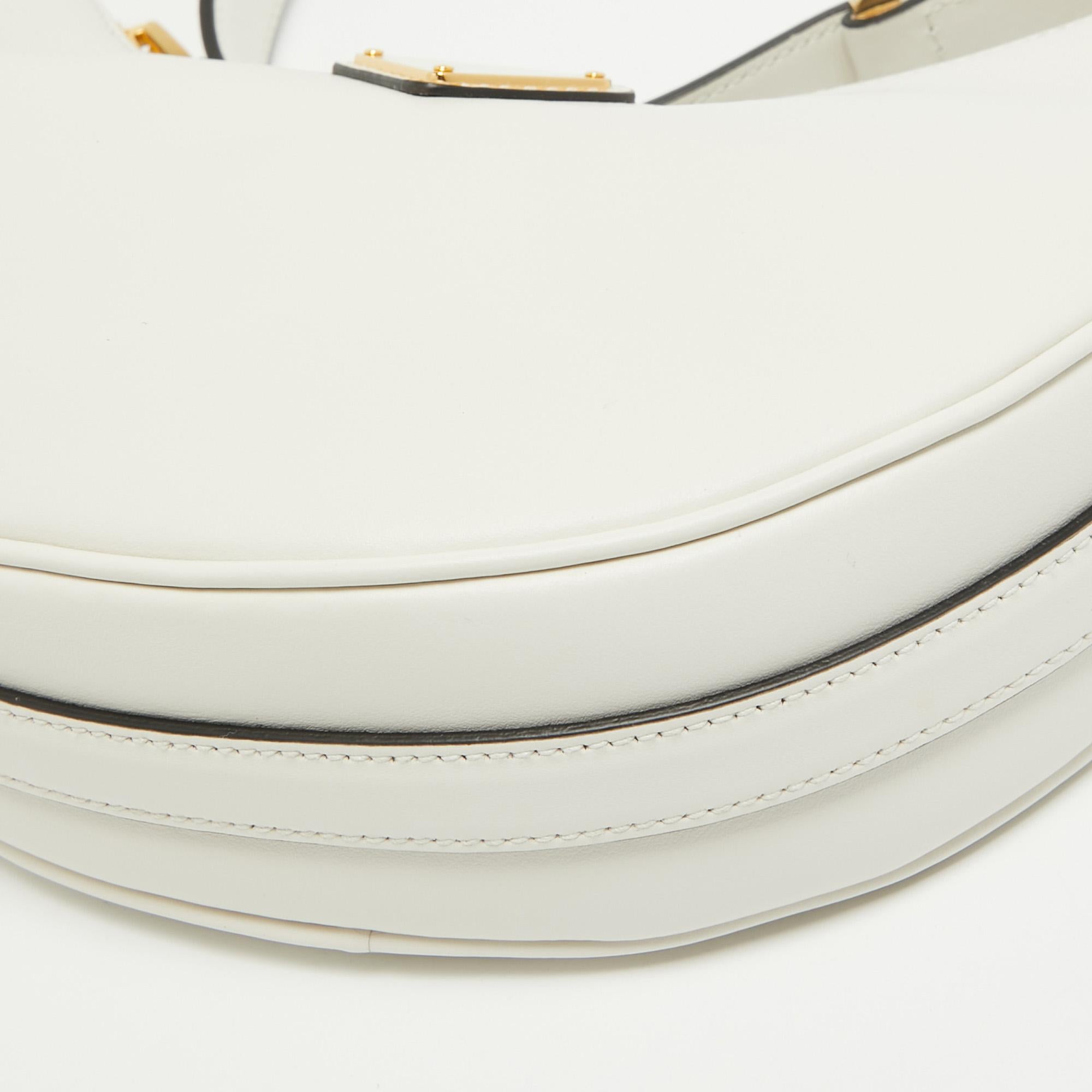 Prada White Leather Arqué Shoulder Bag 2