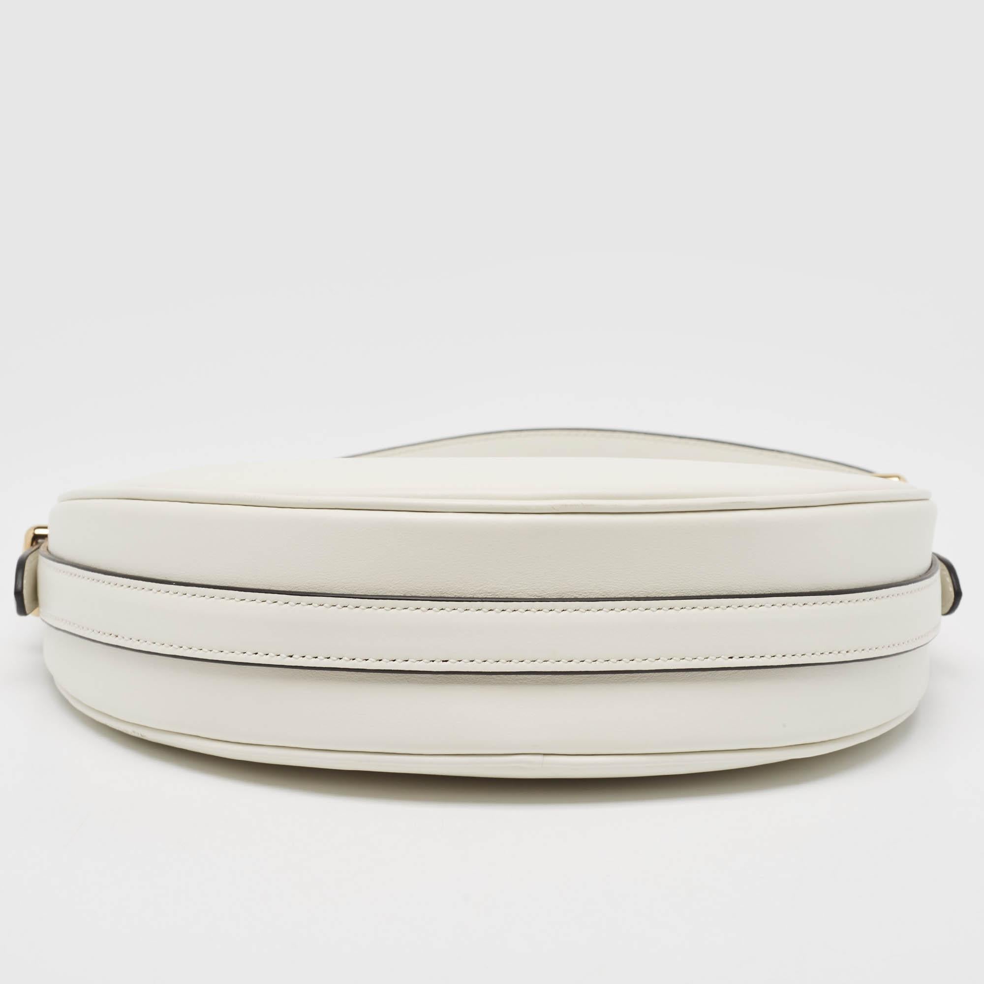 Prada White Leather Arqué Shoulder Bag 2