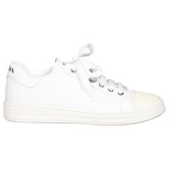 Prada White Leather Logo Trainers Size IT 37