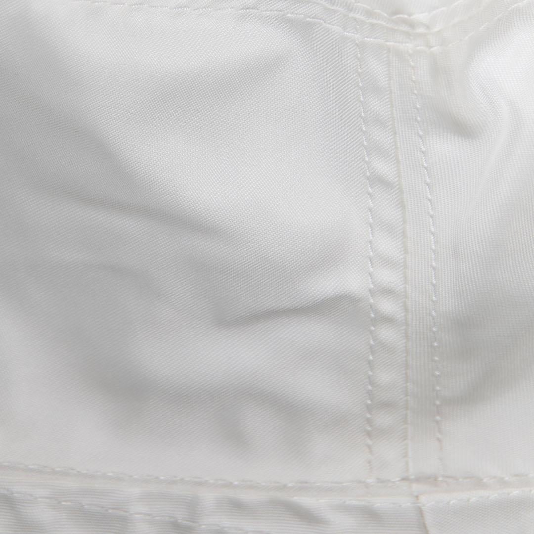 Women's Prada White Logo Plaque Nylon Bucket Hat