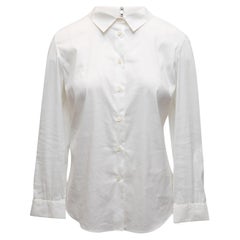 Prada White Long Sleeve Button-Up Top