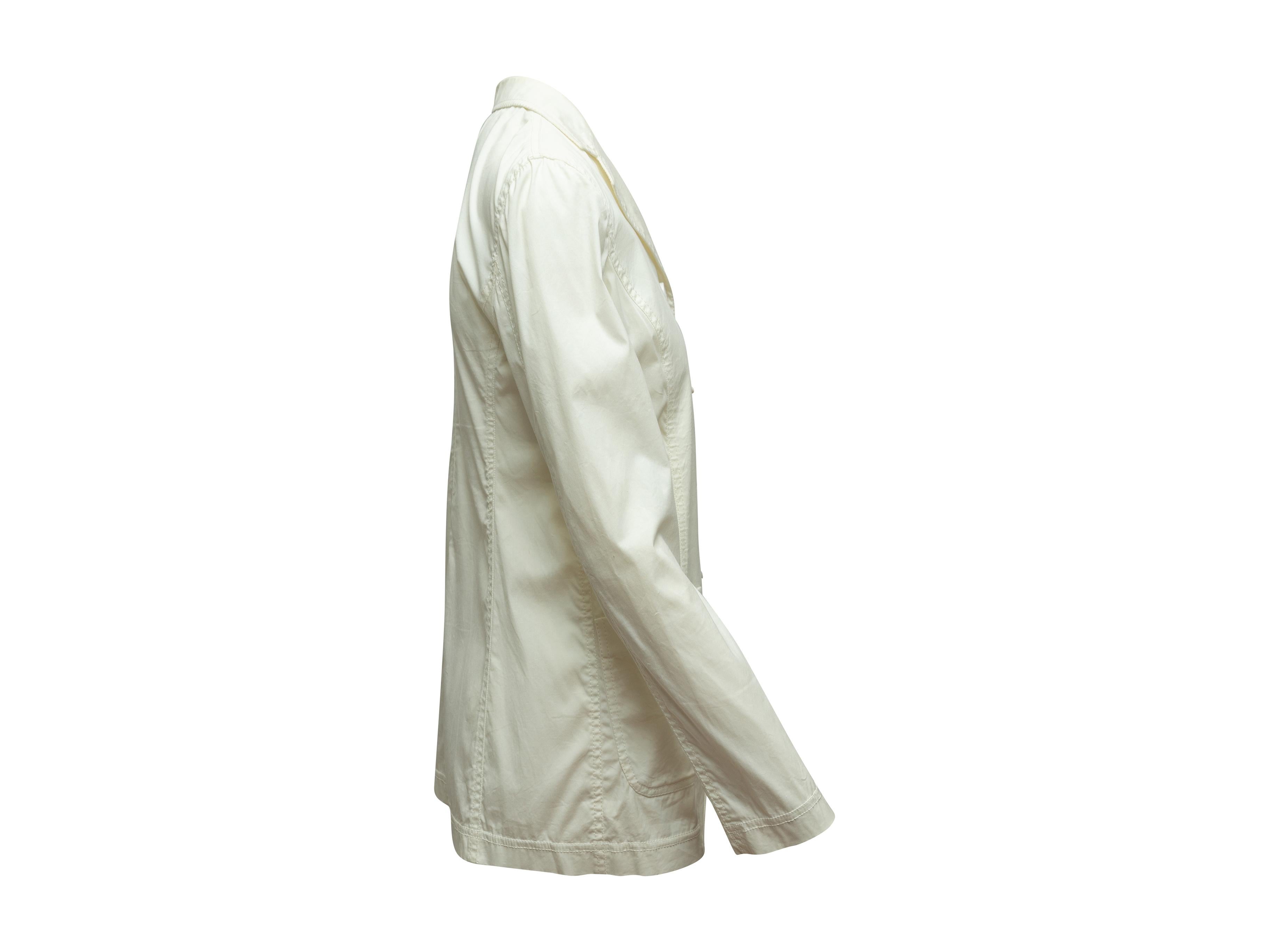 Gray Prada White Long Sleeve Lightweight Blazer