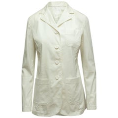 Prada White Long Sleeve Lightweight Blazer