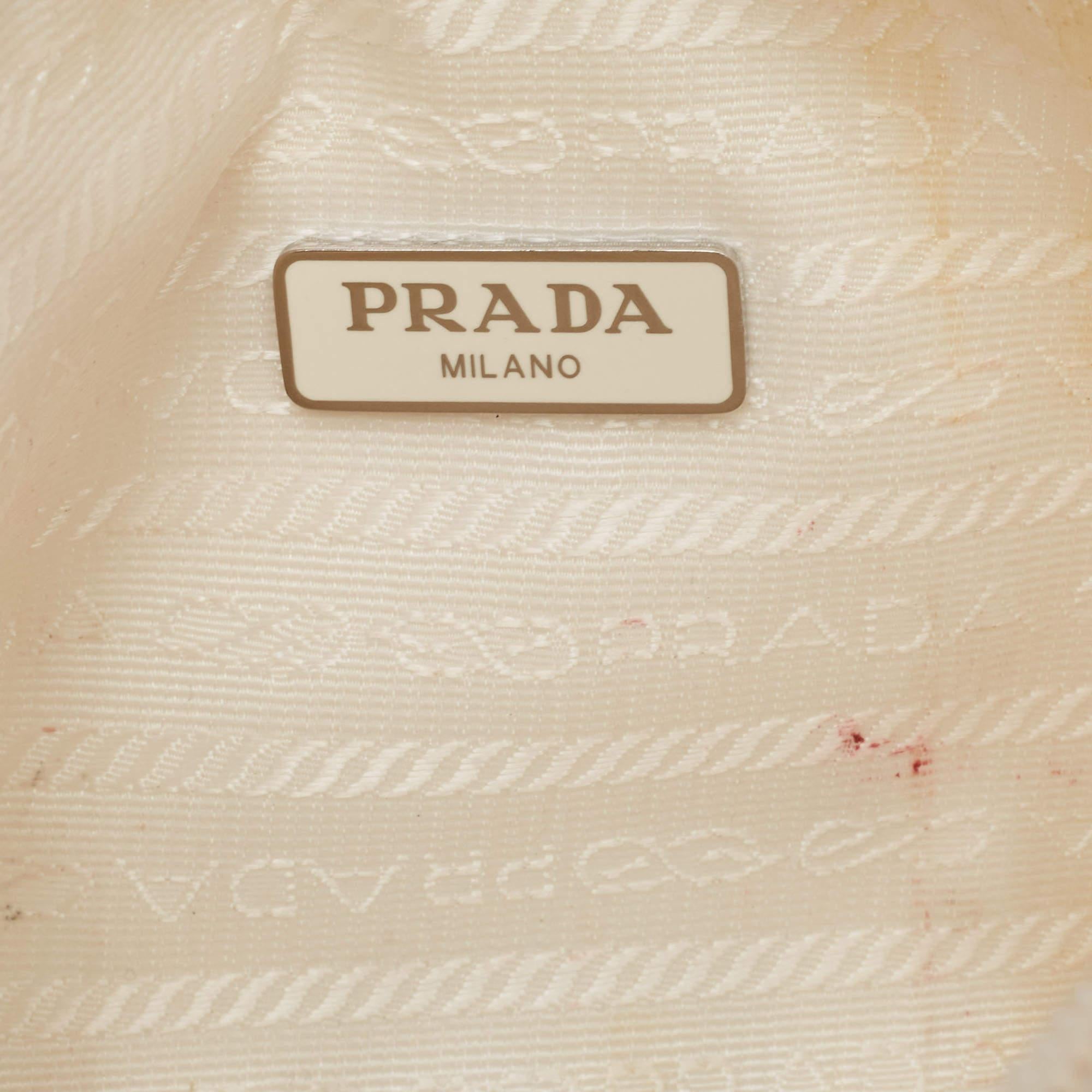 Prada White Nylon Mini Re-Edition 2000 Shoulder Bag For Sale 6