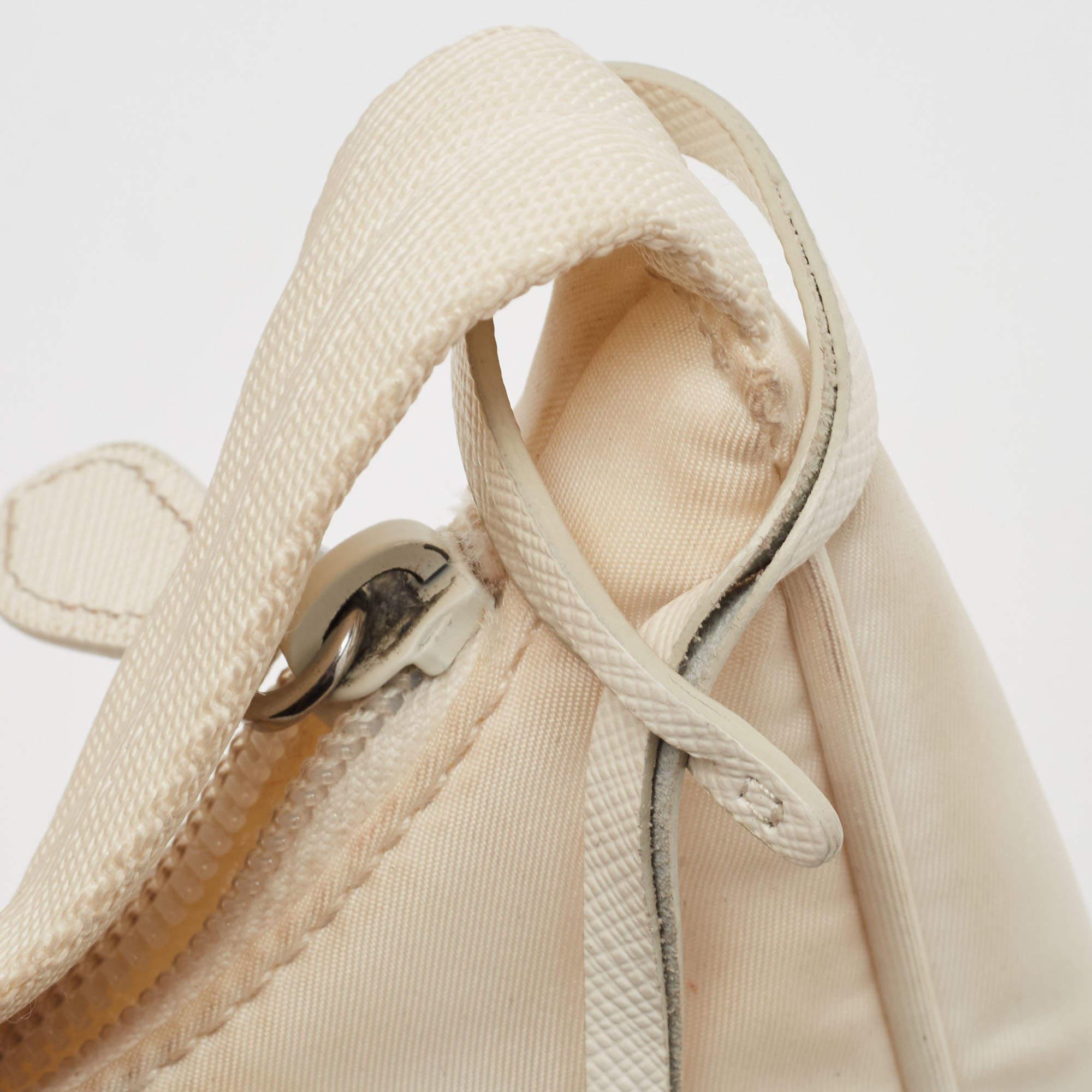Prada White Nylon Mini Re-Edition 2000 Shoulder Bag For Sale 5