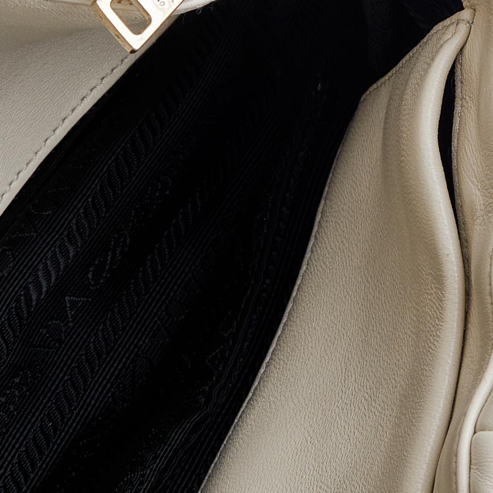 Gray Prada White Patchwork Leather System Crossbody Bag