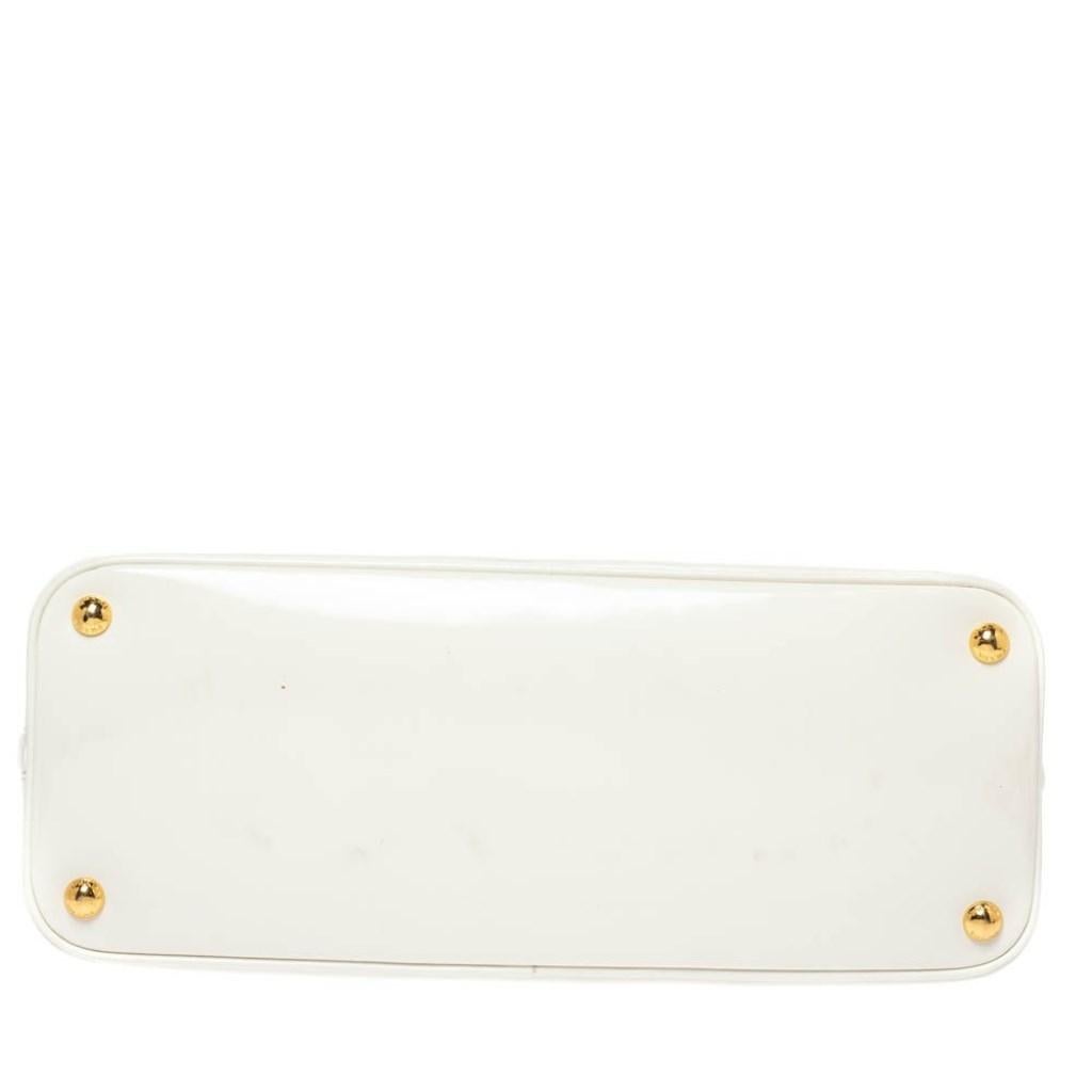 Prada White Patent Leather Large Promenade Satchel 1