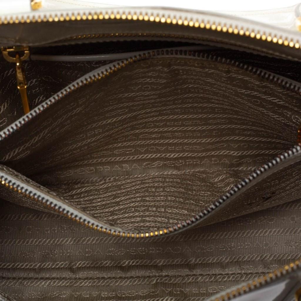 Prada White Patent Leather Large Promenade Satchel 2