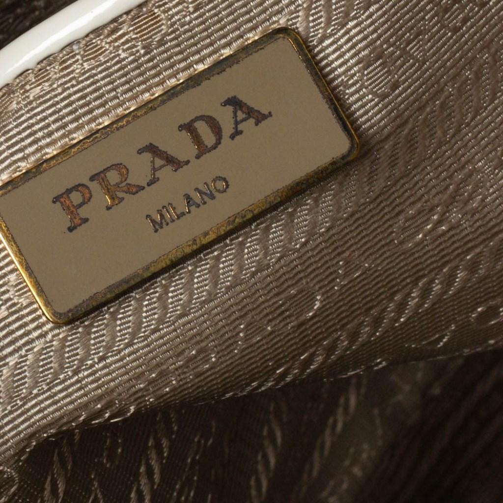 Prada White Patent Leather Large Promenade Satchel 4