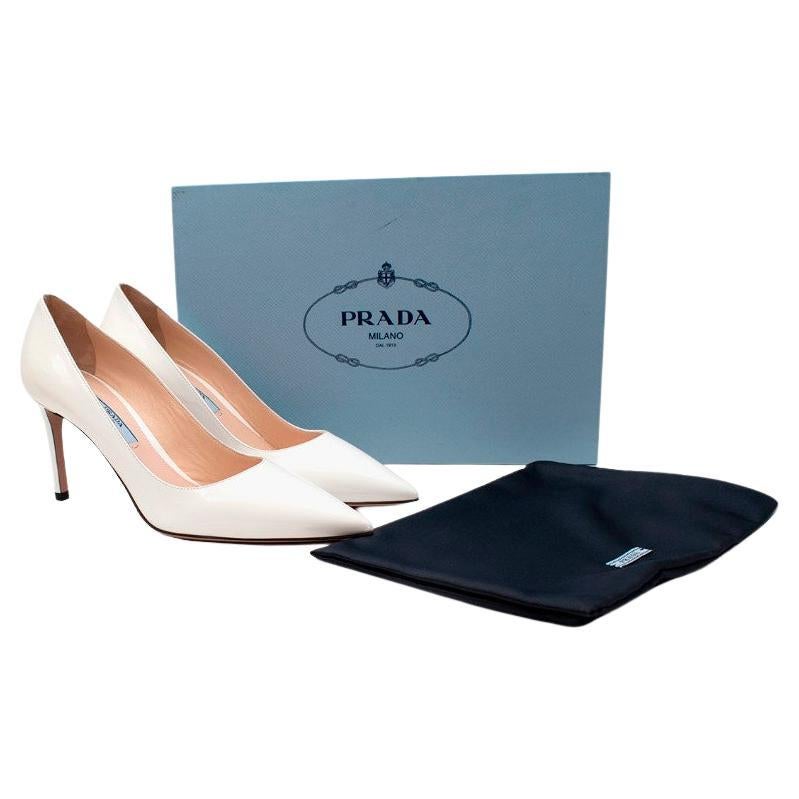 PRADA 26S POINTED TOE PUMPS 55MM IN NUDE SHEEPSKIN WITH LOGO main image 1