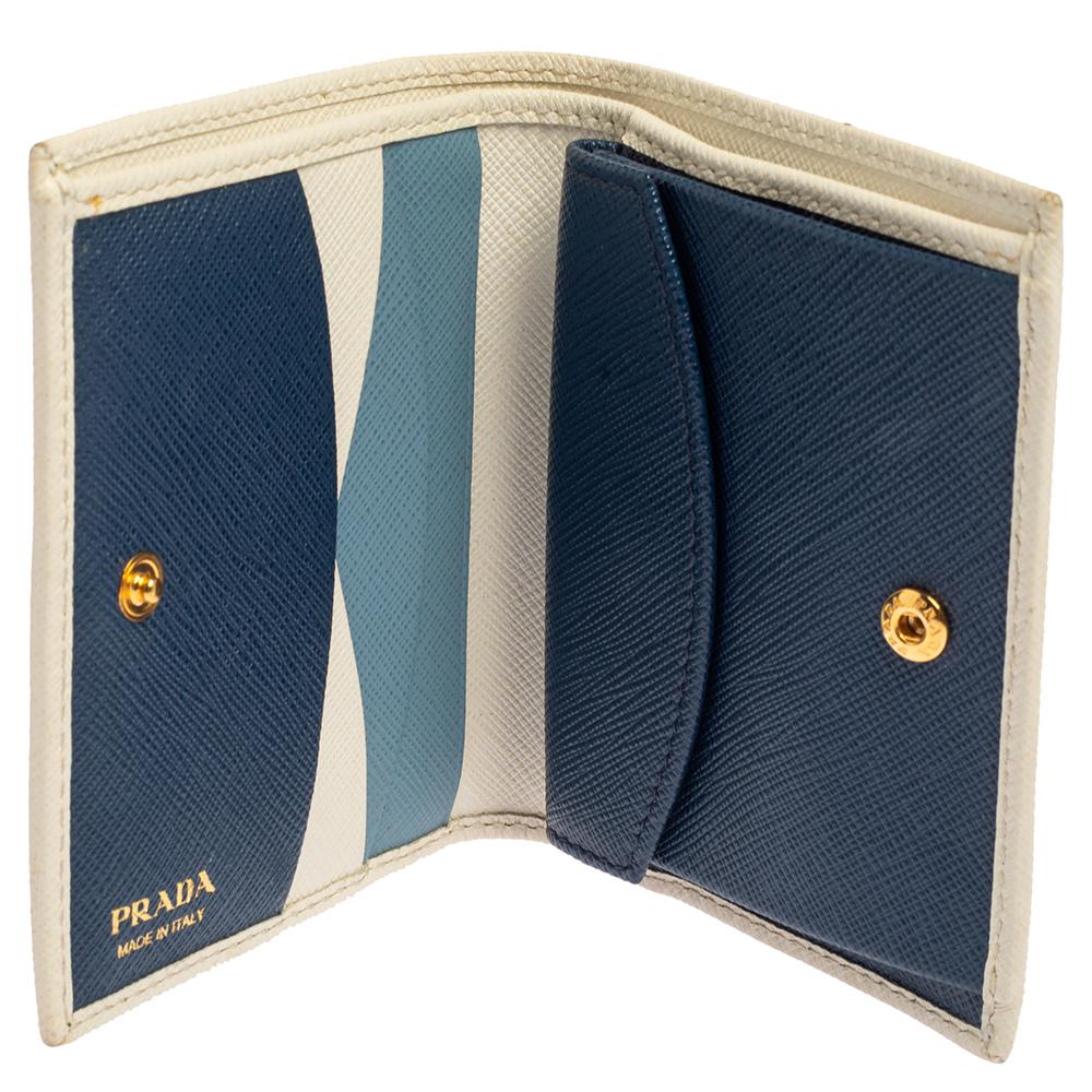 Prada White Saffiano Leather Bifold Wallet 1