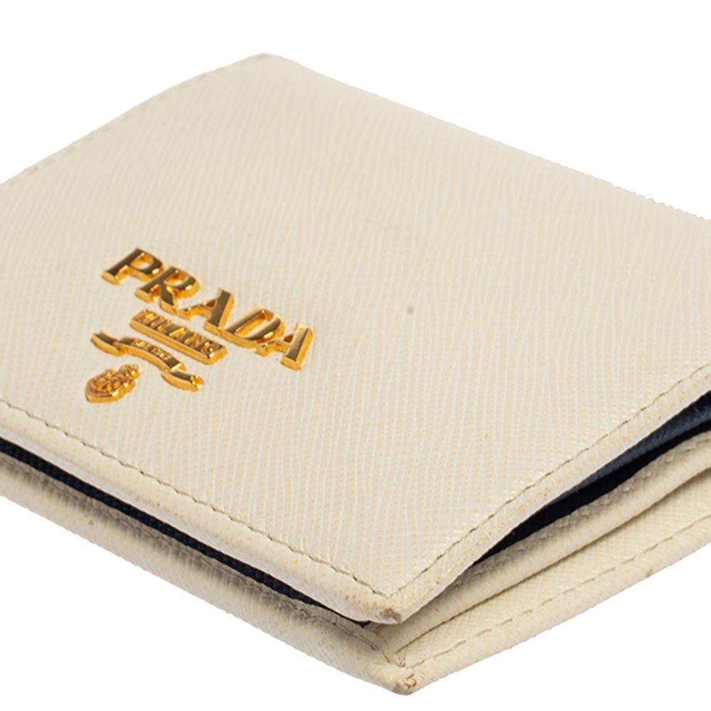 Prada White Saffiano Leather Bifold Wallet 3