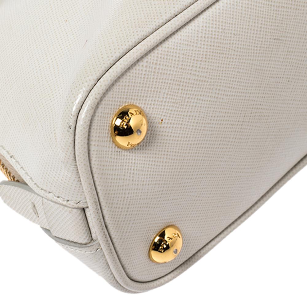 Prada White Saffiano Leather Mini Promenade Crossbody Bag 3