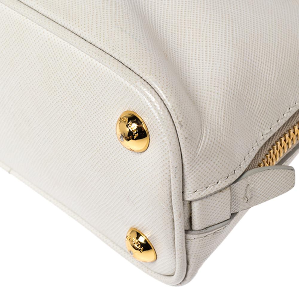 Prada White Saffiano Leather Mini Promenade Crossbody Bag 2